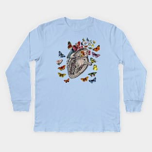 BUTTERFLY HEART Kids Long Sleeve T-Shirt